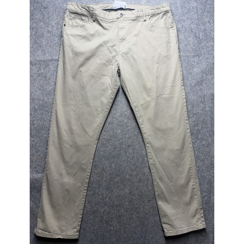 Paper‎ Denim Cloth Straight Chino Pants Men's Size 42x32 Tan Flat Front Casual